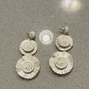 Elegant White Beaded Earrings